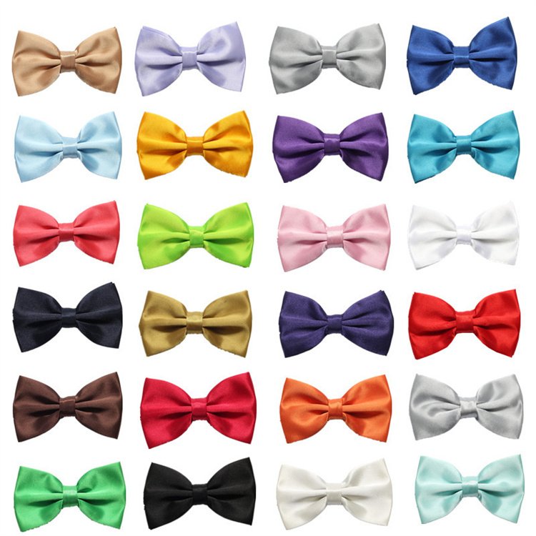 wholesale oem logo custom adjustable pre-tied party wedding banquet working men's satin silk bow tie bowtie bow ties
