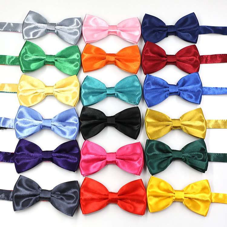 wholesale oem logo custom adjustable pre-tied party wedding banquet working men's satin silk bow tie bowtie bow ties