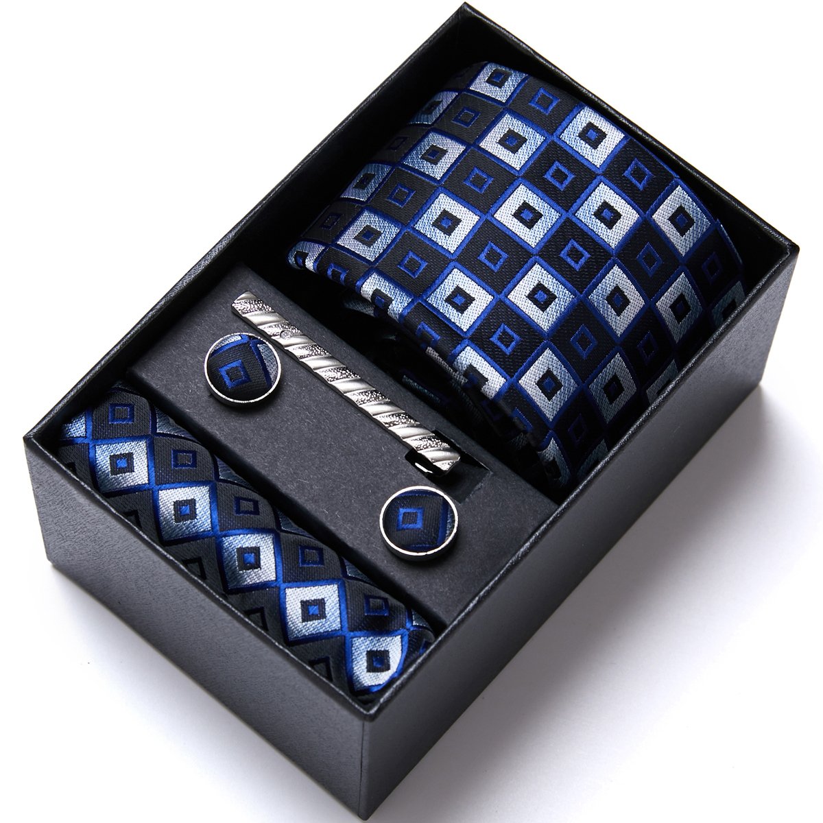 Top Grade Fashion Tie Handkerchief Cufflink Set Necktie Box Floral Suit Accessories For Men Fit Party Birthday Gift