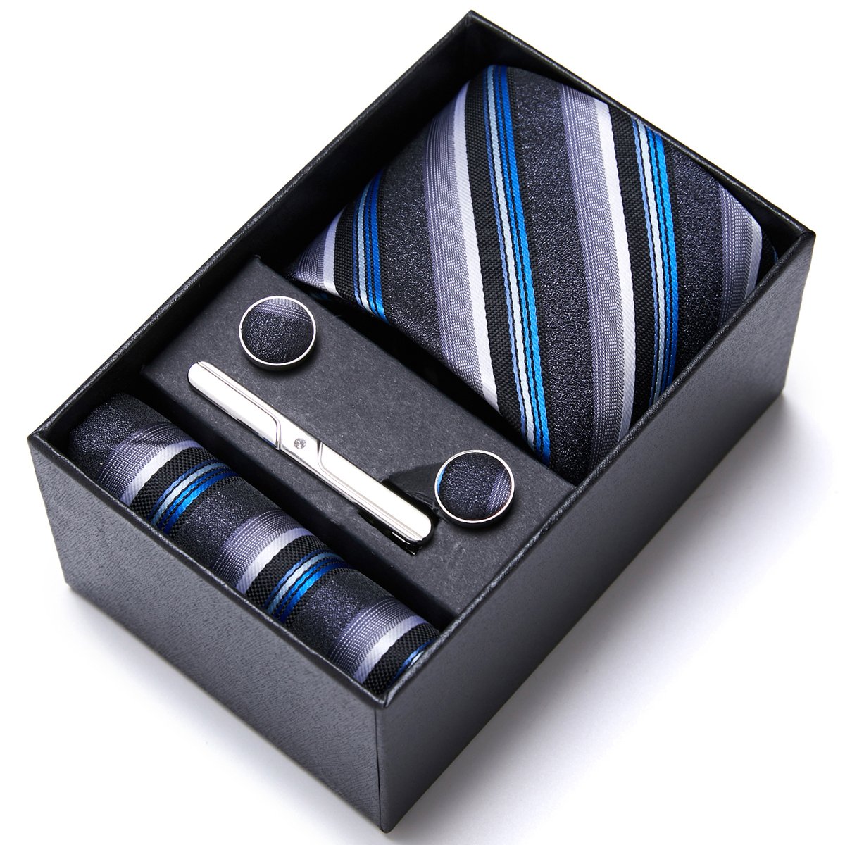 Top Grade Fashion Tie Handkerchief Cufflink Set Necktie Box Floral Suit Accessories For Men Fit Party Birthday Gift