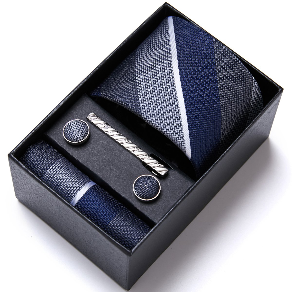 Top Grade Fashion Tie Handkerchief Cufflink Set Necktie Box Floral Suit Accessories For Men Fit Party Birthday Gift