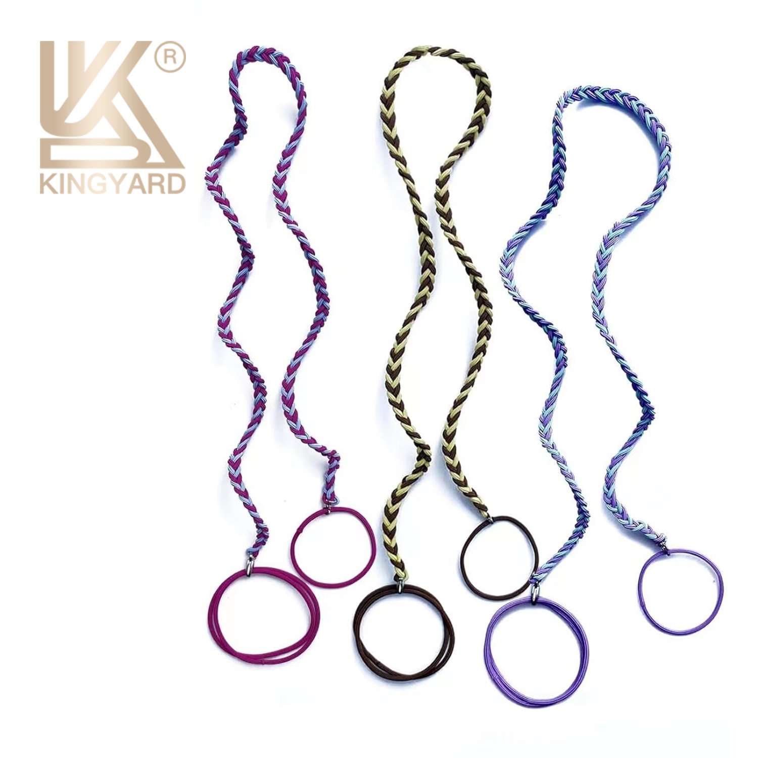 Surf diving sports long wrap ponytail holders no damage colorful elastic hair bands spiral braided hair ties