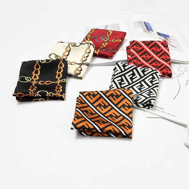 50x50cm INS Hot Women's Hair Tie Band Wrap Bandana Elegant Head Neck Scarf Satin Small Square Satin Leopard Print Silk Scarf