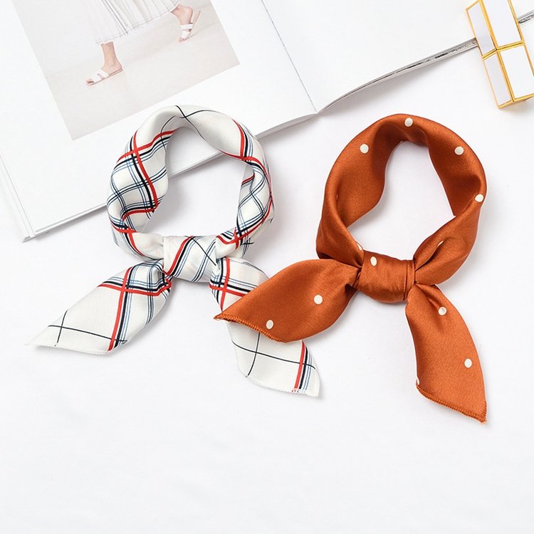 50x50cm INS Hot Women's Hair Tie Band Wrap Bandana Elegant Head Neck Scarf Satin Small Square Satin Leopard Print Silk Scarf