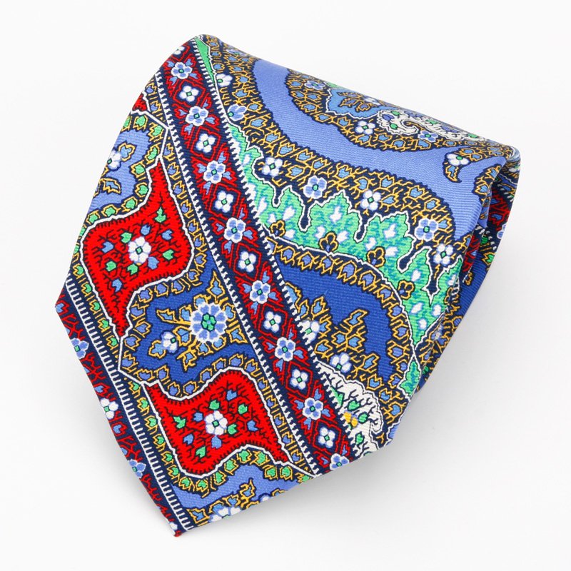 2024 New Fashion Paisley Italian design Neckties Custom Screen Printing Handmade Floral Silk Business Ties for Men