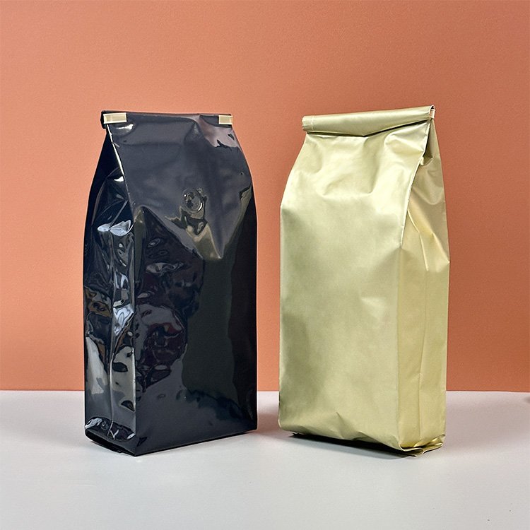 1kg 500g 250g coffee gusset tin tie eco friendly flat bottom foil matte coffee bags with valve and zipper coffee bean package