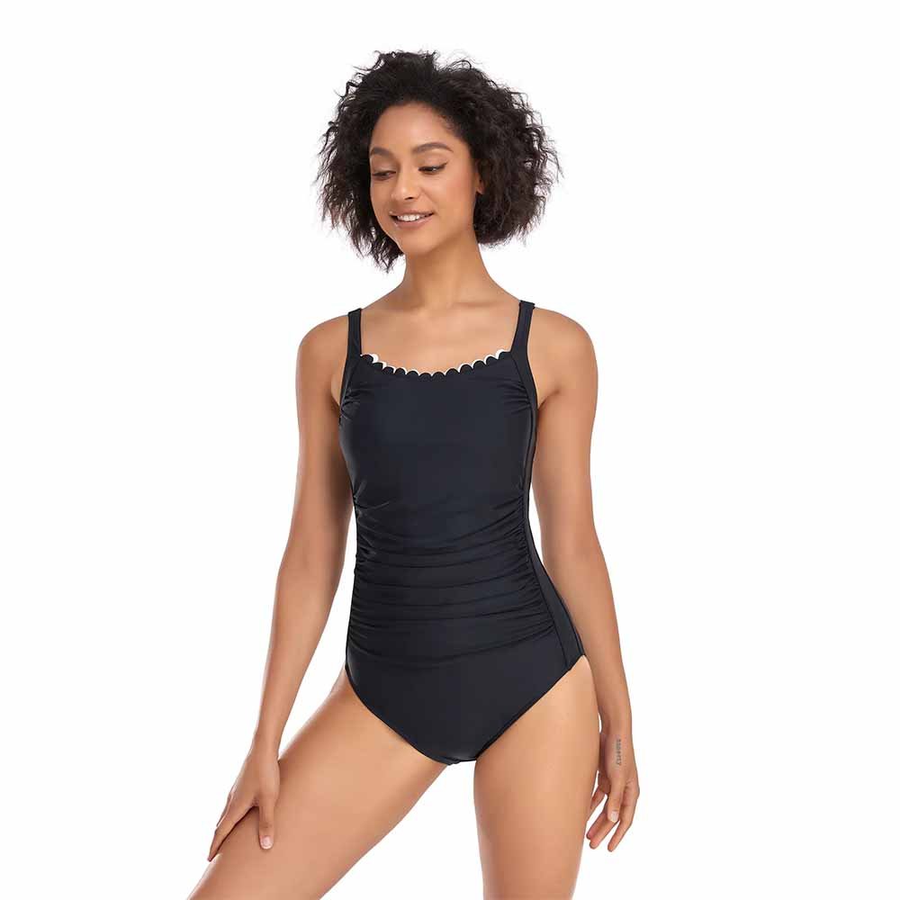 Women's Athletic One Piece Swimsuits Racing Training Sports Bathing Suit Color Block Swimwear Black Custom Logo Red Swimsuit