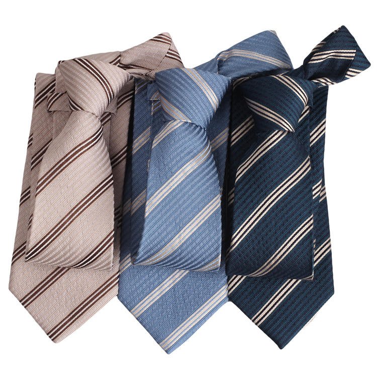 Wholesale 2024 New Arrival Low MOQ Silk Ties Luxury Handmade Stripe Pattern Necktie Custom Neck Tie For Men With Logo