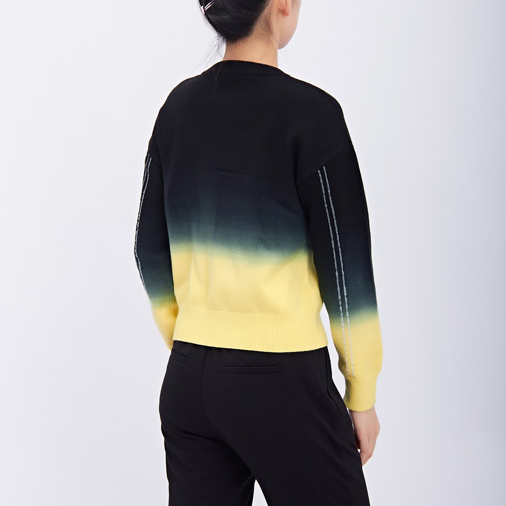 Popular New design Custom Women's Sweaters Crew Neck Casual Loose Knitted Long Sleeve Sweater Print Knit Sweater Tie Dye Tops