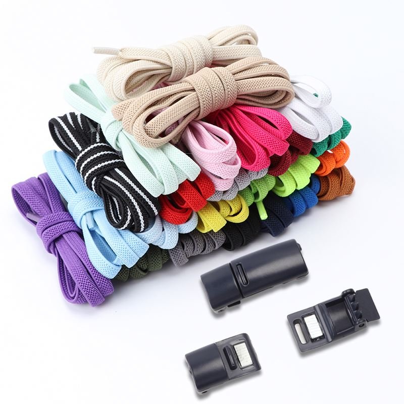 Free sample Outdoor Leisure Sneakers Magnetic Shoelaces Elastic Flat Colorful Lazy Shoe laces No Tie Flat Magnetic shoelace