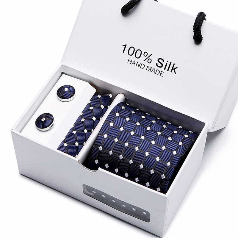 Luxury Men Gray Pink Floral Tie Hanky Cufflinks Sets Men's Silk 8cm Width Neck Ties for men