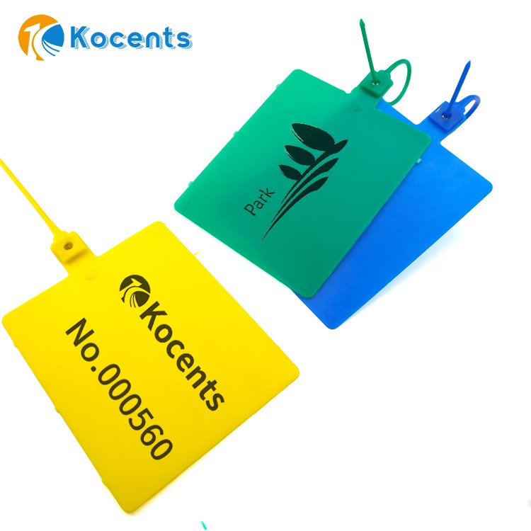 PTS-027 Customizable Metal Insertion Seals for Logistics Safety Packaging Plastic Zip Ties for Clothing Sealing