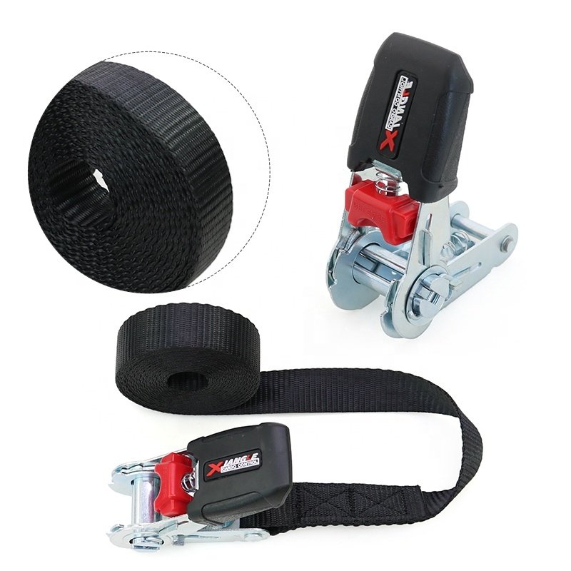 800kg 1 Inch Custom Logo Cargo Lashing Buckle Belt Rubber Ratchet Tie Down Straps