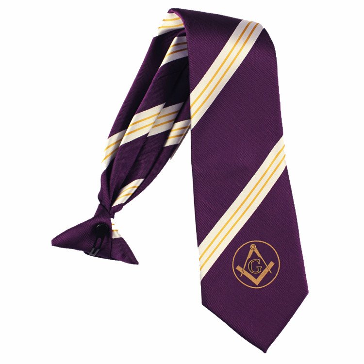 RunLin Factory Wholesale Luxury Handmade Polyester Woven Jacquard Fabric Custom Masonic Clip Tie