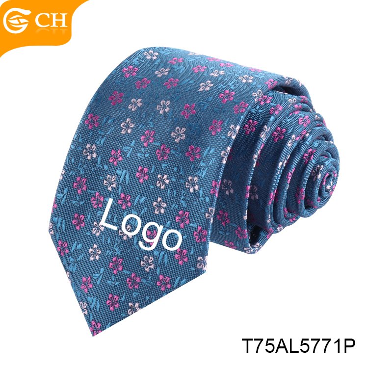 Chinese Manufacturers Designer Western Blue Casual Necktie For Men Floral Woven Navy Custom Hombre Import Tie
