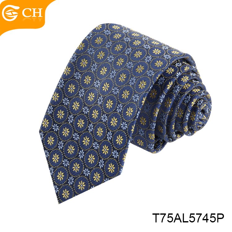 Chinese Manufacturers Designer Western Blue Casual Necktie For Men Floral Woven Navy Custom Hombre Import Tie