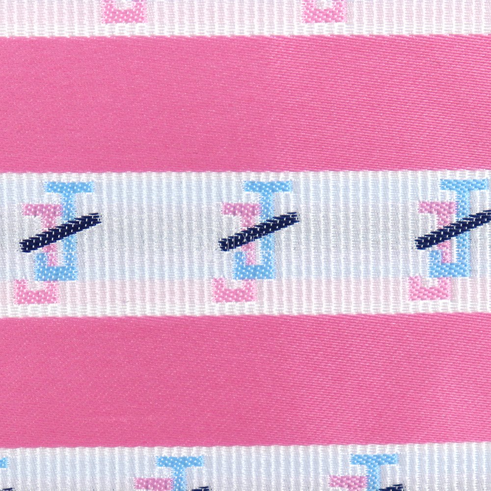 Pretty Male Female Polyester Striped Flower Brooch Bowtie and Pocket Square Custom Jack And Jill Logo Designs Pink Bow Tie Set