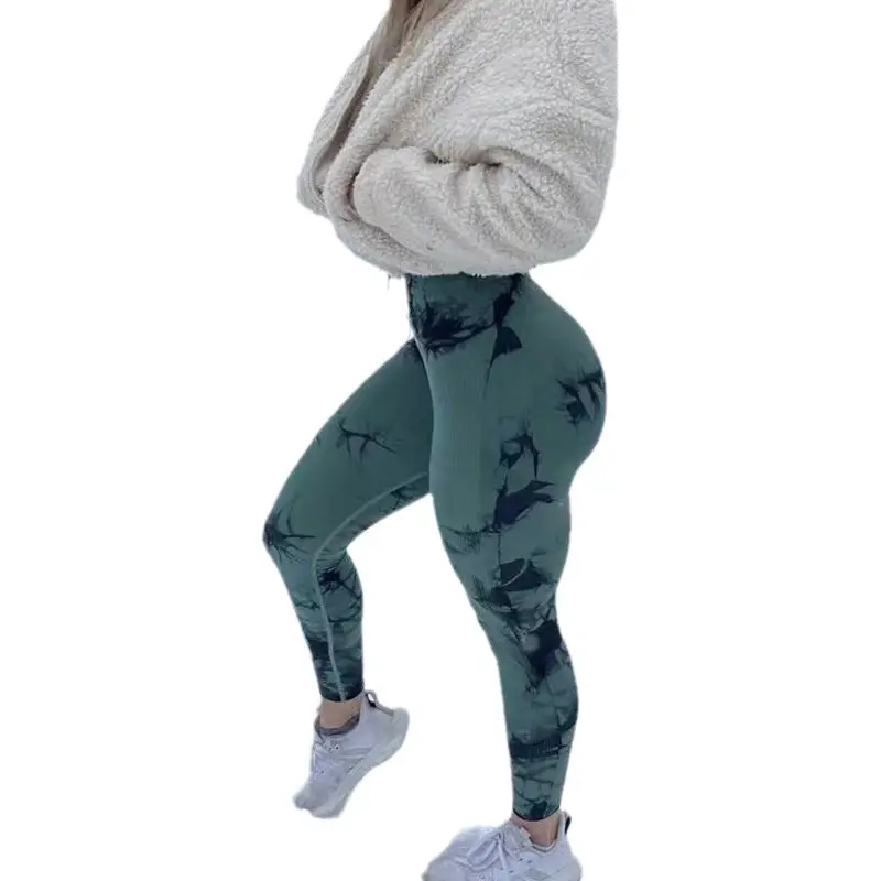 P393 Custom Tie-dyed quick-drying fitness pants leggings scrunch sports Women Fitness Leggings