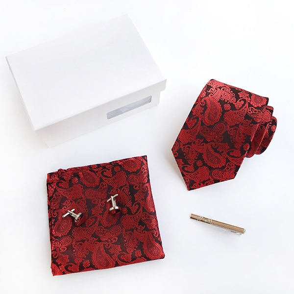 Wholesale Business Wedding Jacquard Tie Gift Box Set Men's Necktie