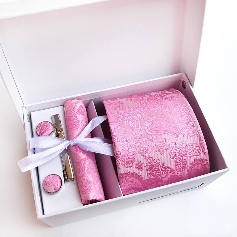Wholesale Business Wedding Jacquard Tie Gift Box Set Men's Necktie