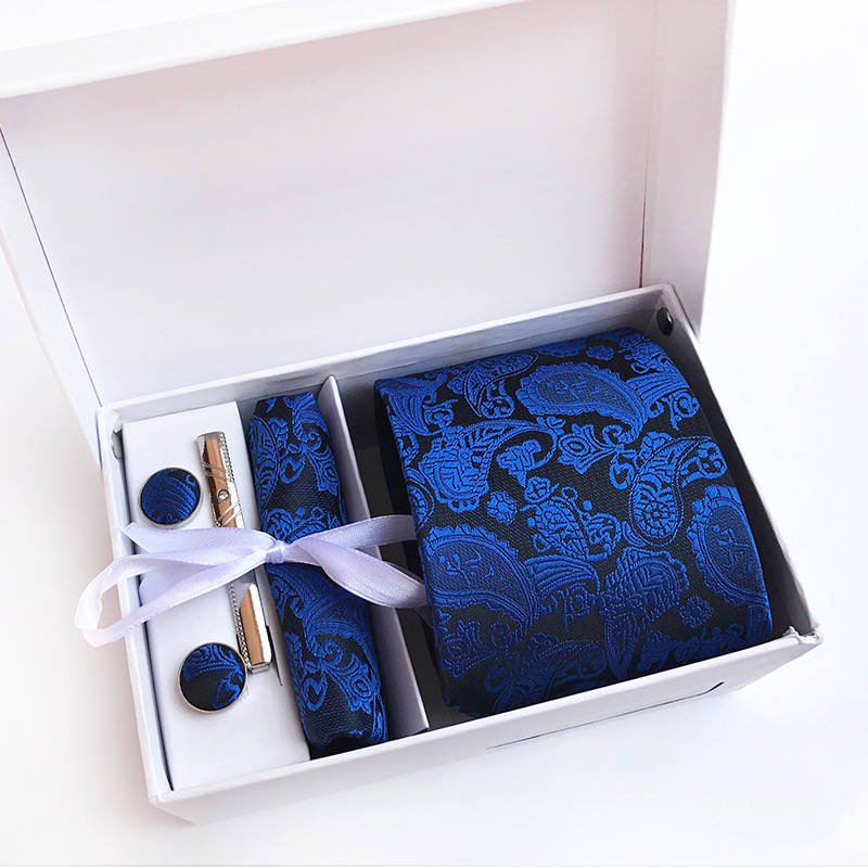 Wholesale Business Wedding Jacquard Tie Gift Box Set Men's Necktie