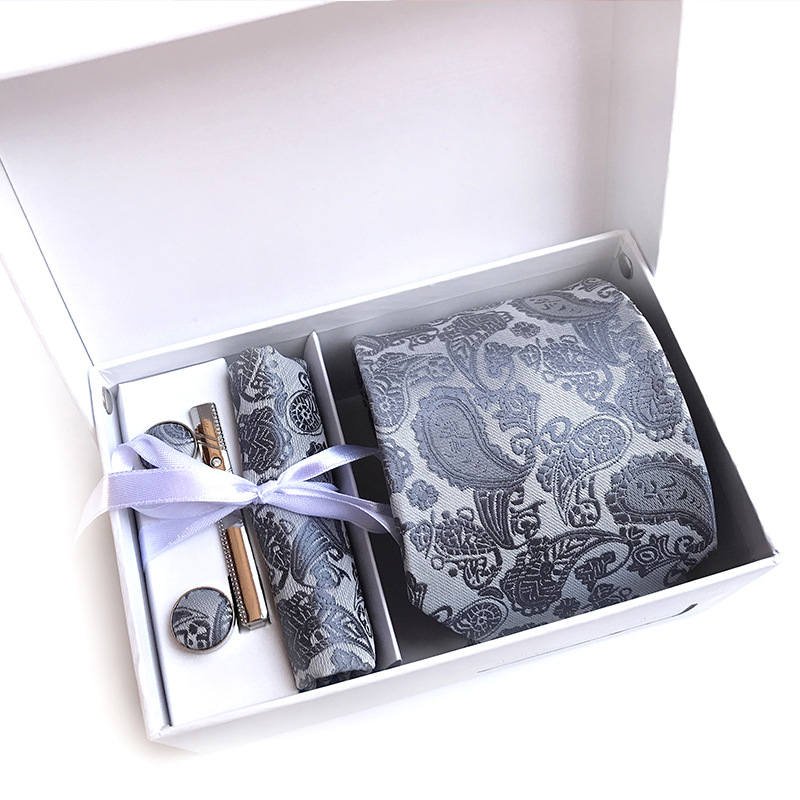 Wholesale Business Wedding Jacquard Tie Gift Box Set Men's Necktie