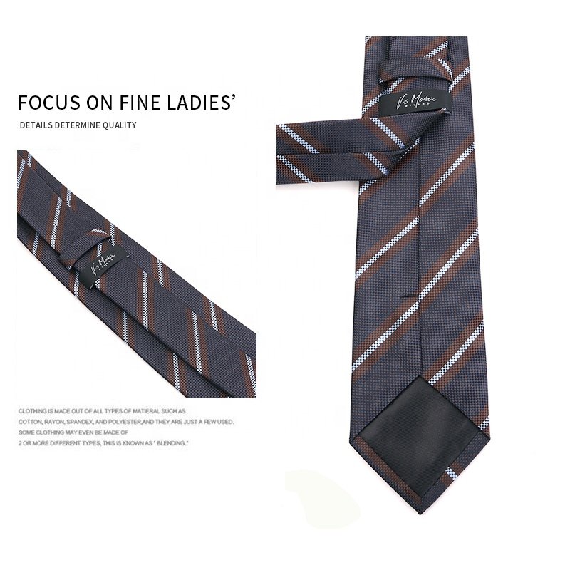 Wholesale 7.5CM JK Tie For School Polyester Luxury Ties for Men Striped High Quality Cheap 1200 Needles 8 patterns Ties