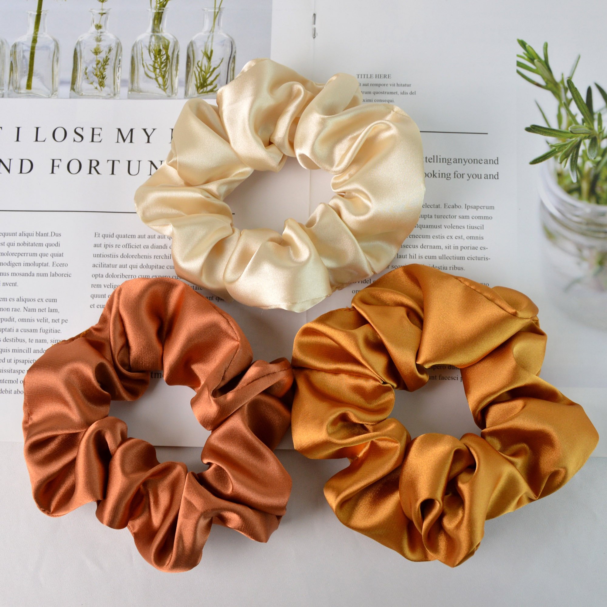 40 Colors Reday to Ship 3.5cm and 5cm High Quality Wholesale Elastic Band accessories Silk Satin Hair Ties Scrunchies