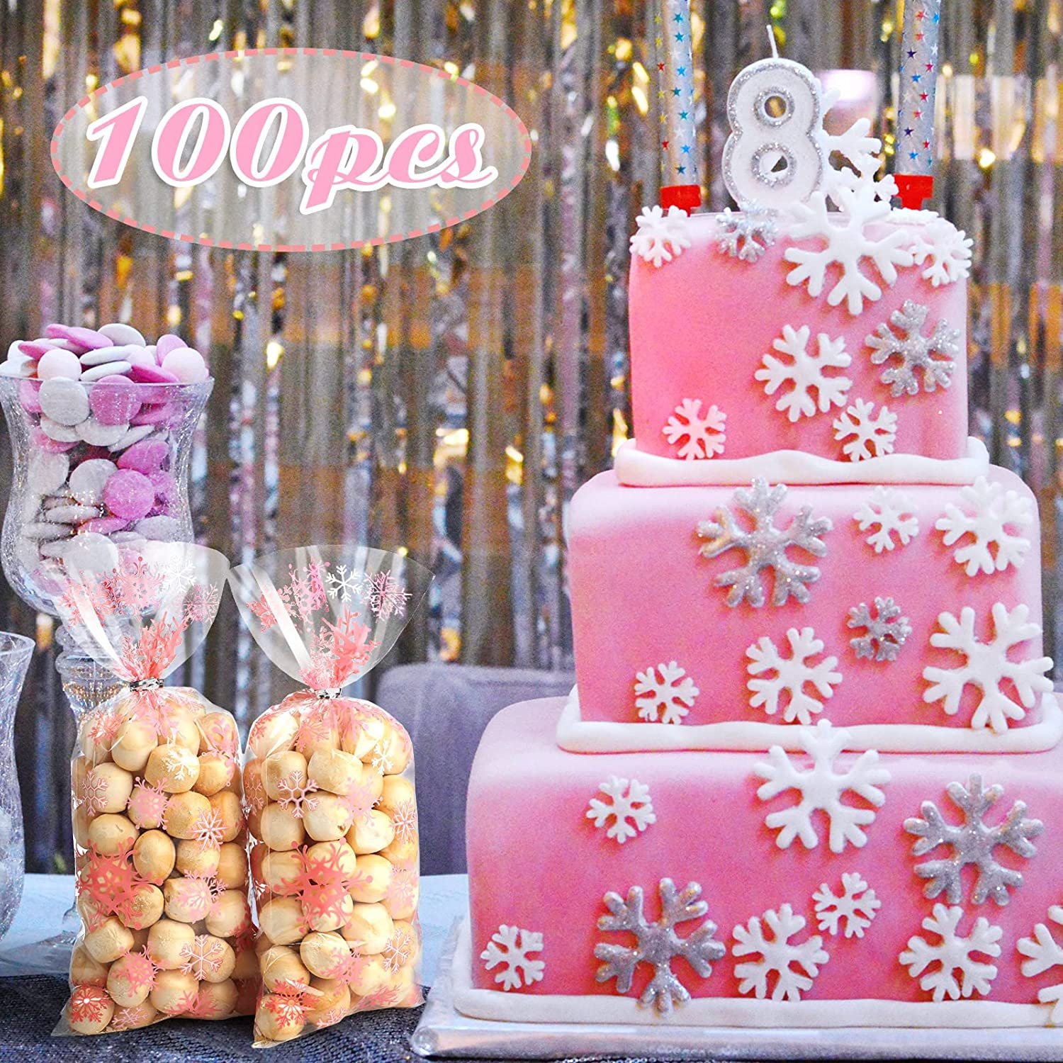 Factory ODM Cellophane Treat Goodie Bags Cello Candy Bags with Twist Ties for Birthday Party Food Packing Candy Packaging Custom