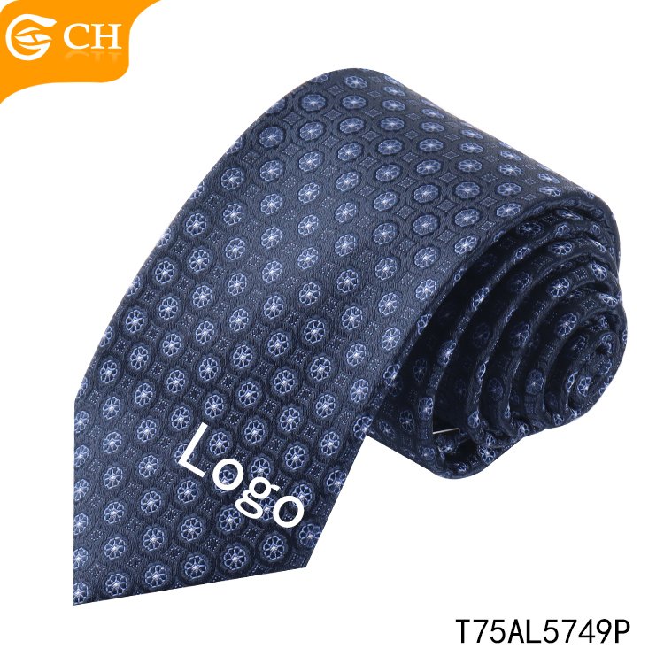 OEM Factory Stylish Personalized Blue Import Necktie For Men Jacquard Navy Suit Custom Logo Chic Men Tie