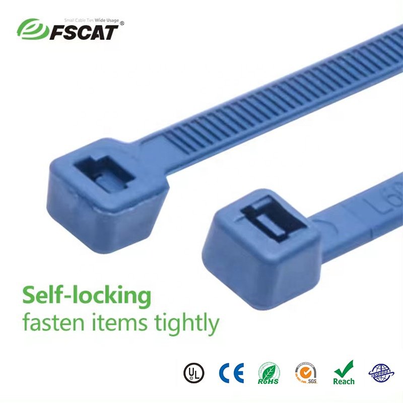 FSCAT Plastic Magnetic Metal Detectable Cable Nylon Wire ties 3.6*200mm Fastening tie Wrap Tool Self-locking Zip ties