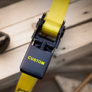 1inch x 10ft 440LBS Safe Working Load Cargo Tie Down Belt Black E-Coated Ratchet Straps Customized With S Hook