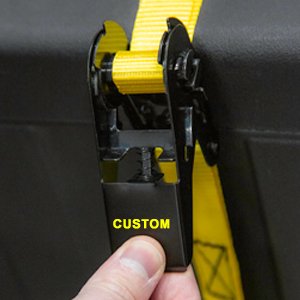 1inch x 10ft 440LBS Safe Working Load Cargo Tie Down Belt Black E-Coated Ratchet Straps Customized With S Hook