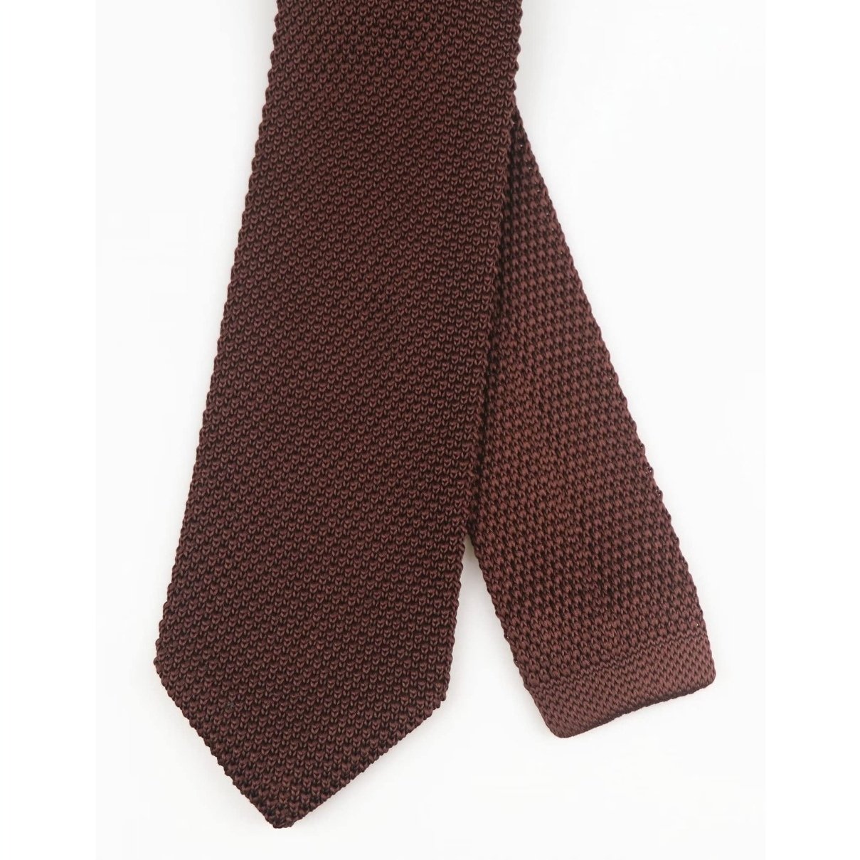 100% Polyester Knitted Tie Brown Necktie Customization For Men Classic Ties
