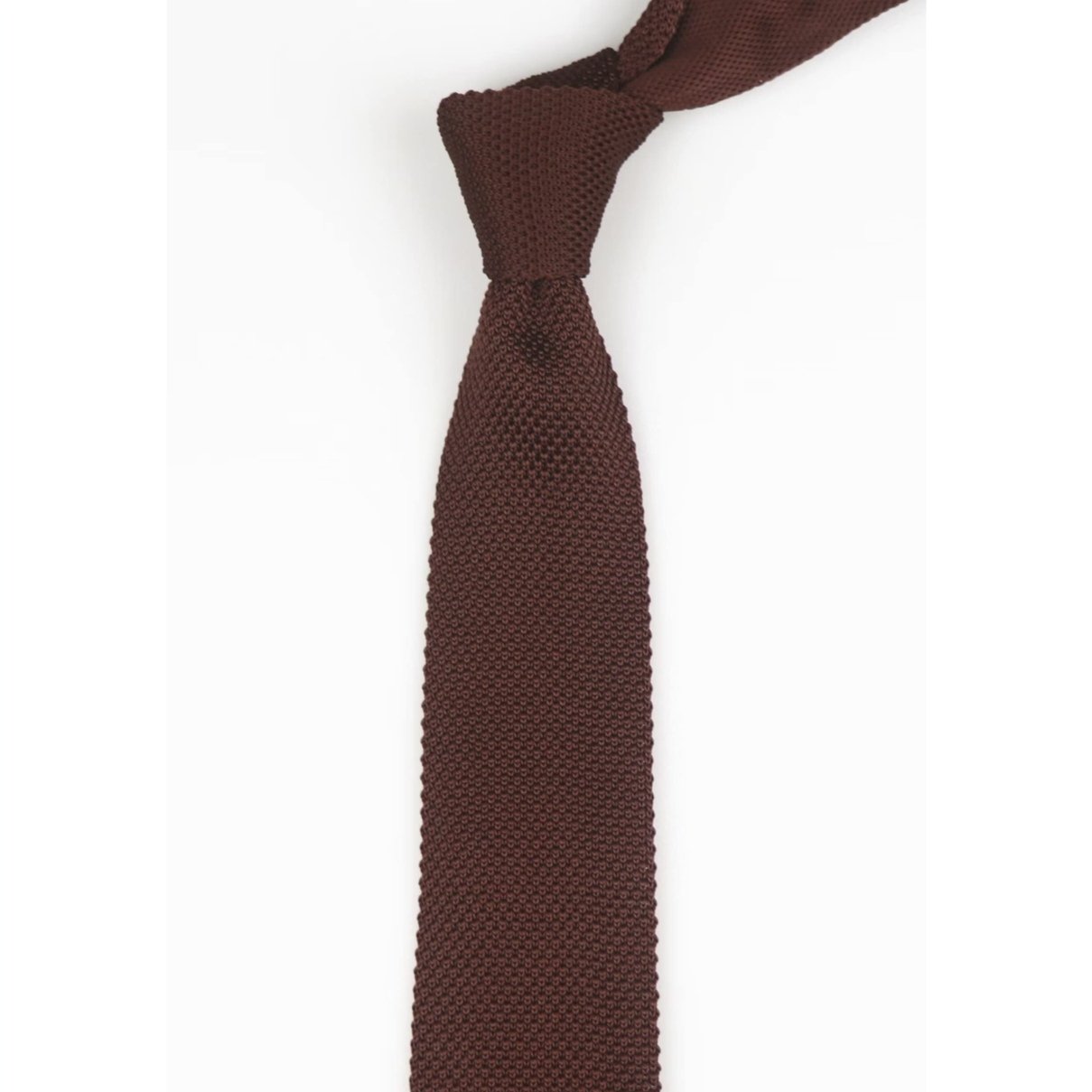 100% Polyester Knitted Tie Brown Necktie Customization For Men Classic Ties