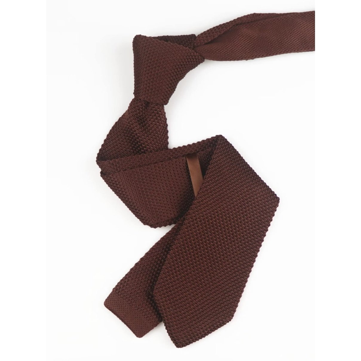 100% Polyester Knitted Tie Brown Necktie Customization For Men Classic Ties