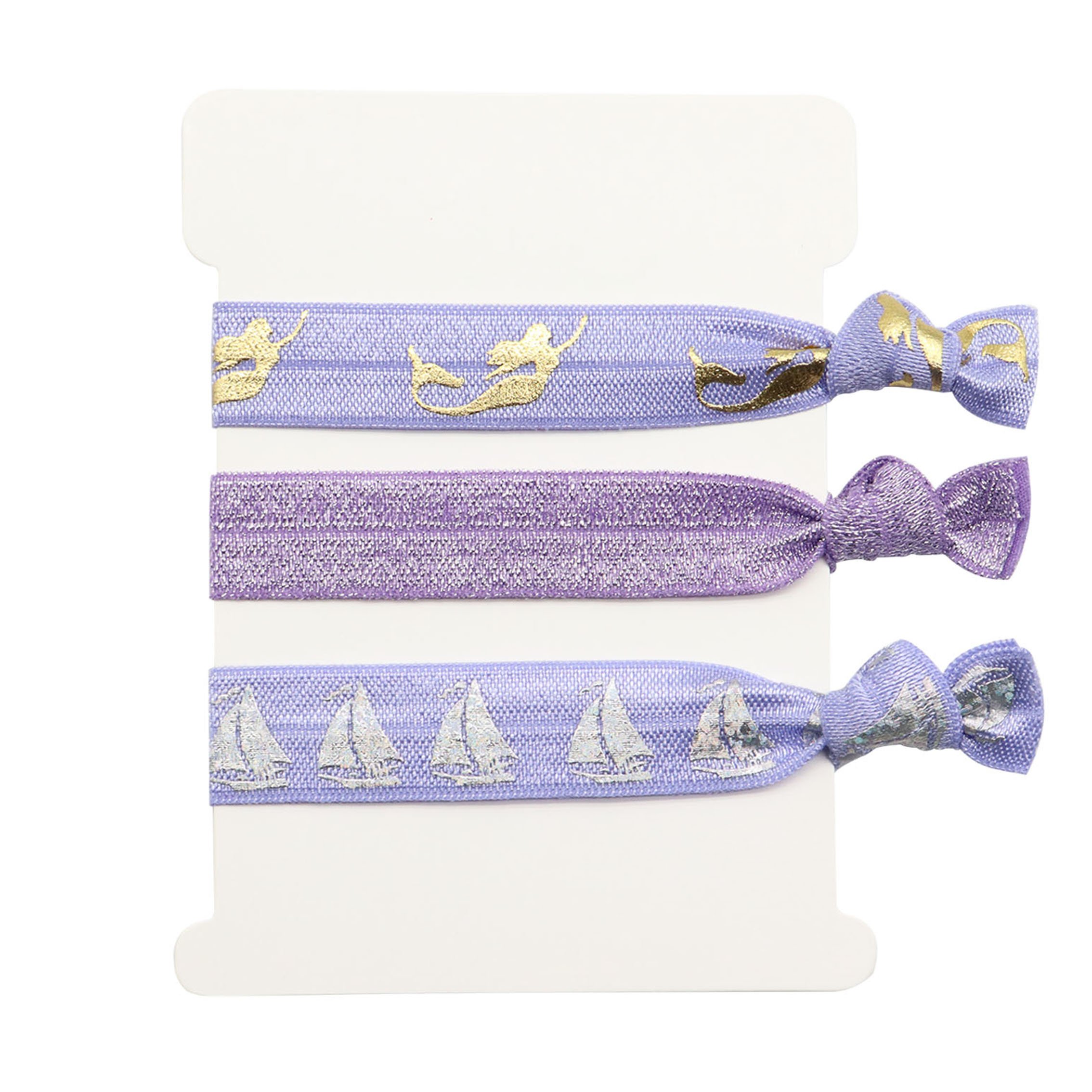 Colorful mermeid unicorn cartoon character fold over elastic girl custom printed knotted elastic hair tie