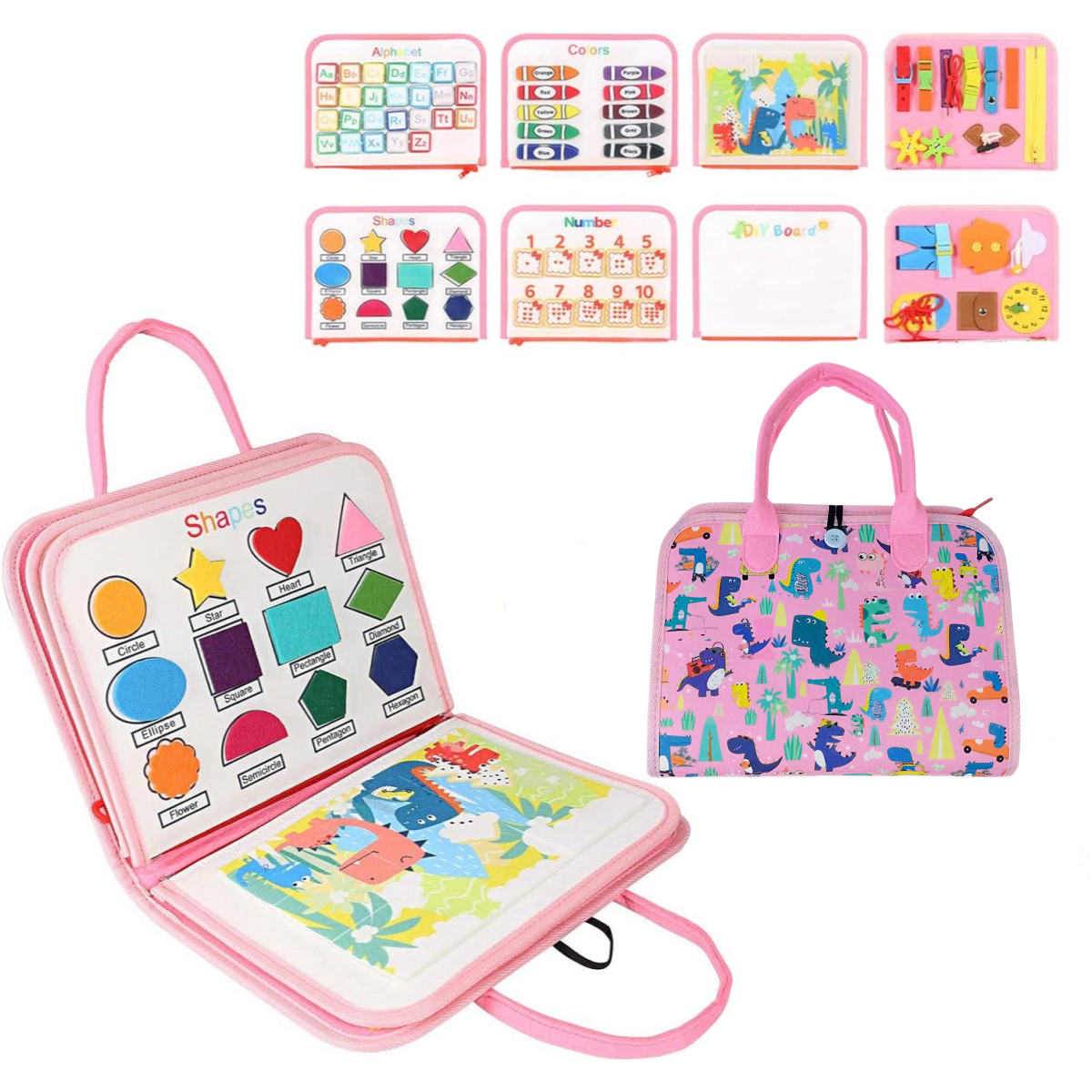 Wholesaler Newest Educational Toddler Toy Felt Wooden Busy Board Sensory Board Quiet book