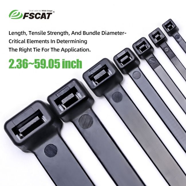 fscat cable ties 2.5 price eco-friendly durable size custom nylon zip tie 200 natural or black cable wire tie