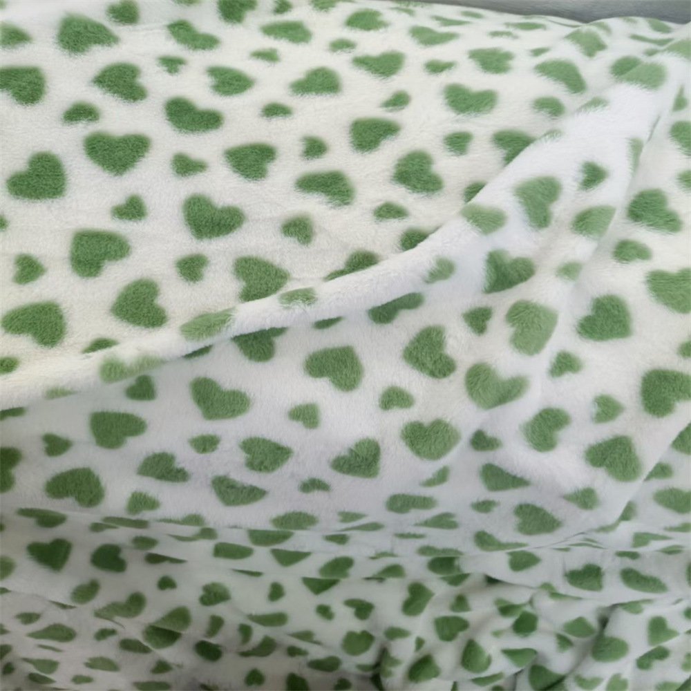 Love pattern printed plush toy fabric Plush Fabric wholesale printed artificial rabbit fur winter/toys/clothing