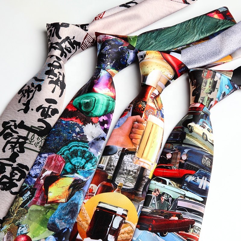 Men's printed tie 8.5cm sublimation floral colorful polyester printing ties for men
