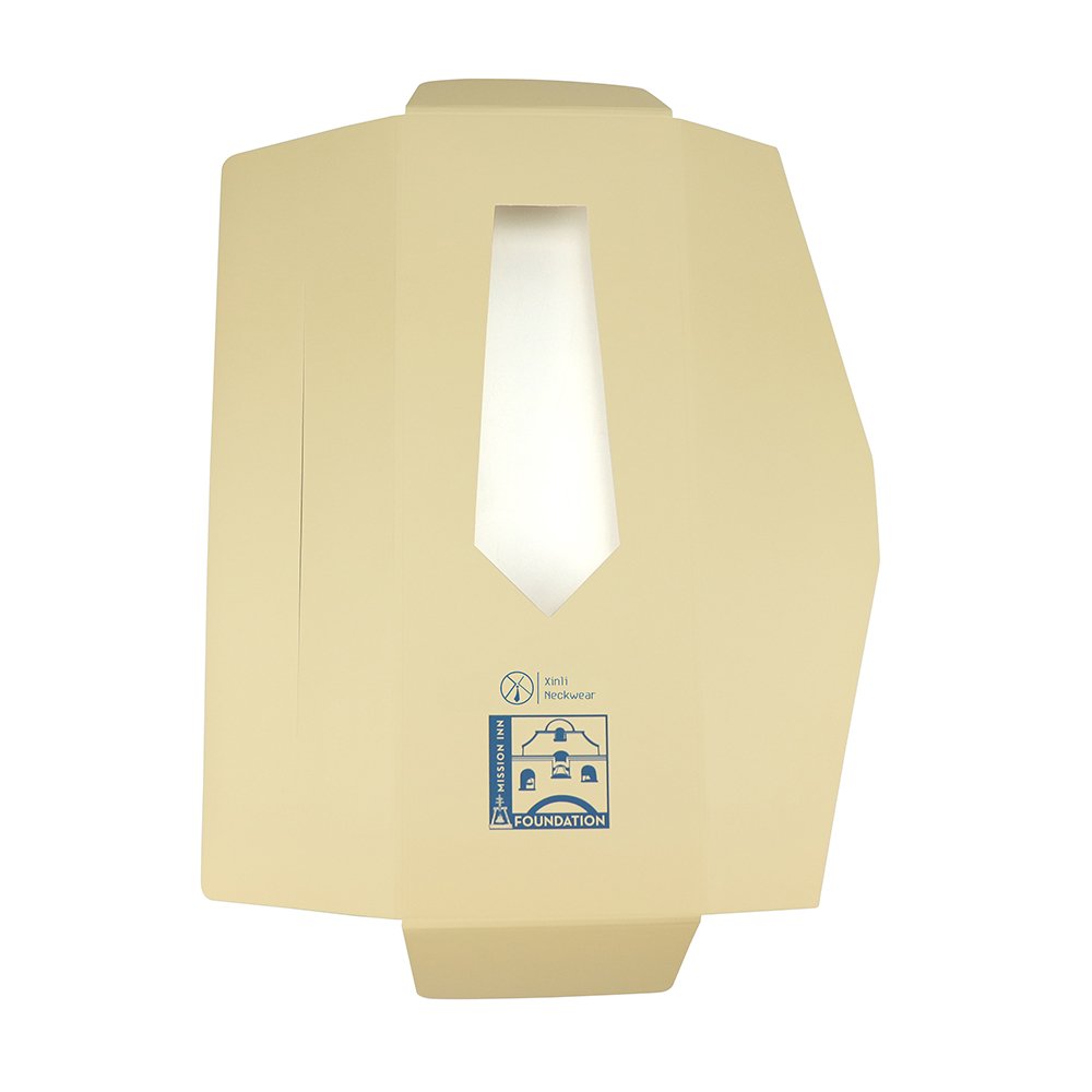Luxury Gift Envelope Necktie Package Boxes Custom Logo Printing Beige Yellow Color Neck Ties Box with Window