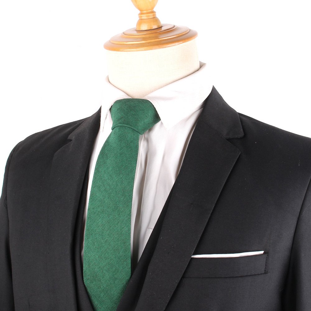 Men Party Wedding Fashion Casual Tie Groom Groomsmen Male Suede Solid Color 7cm Polyester Necktie