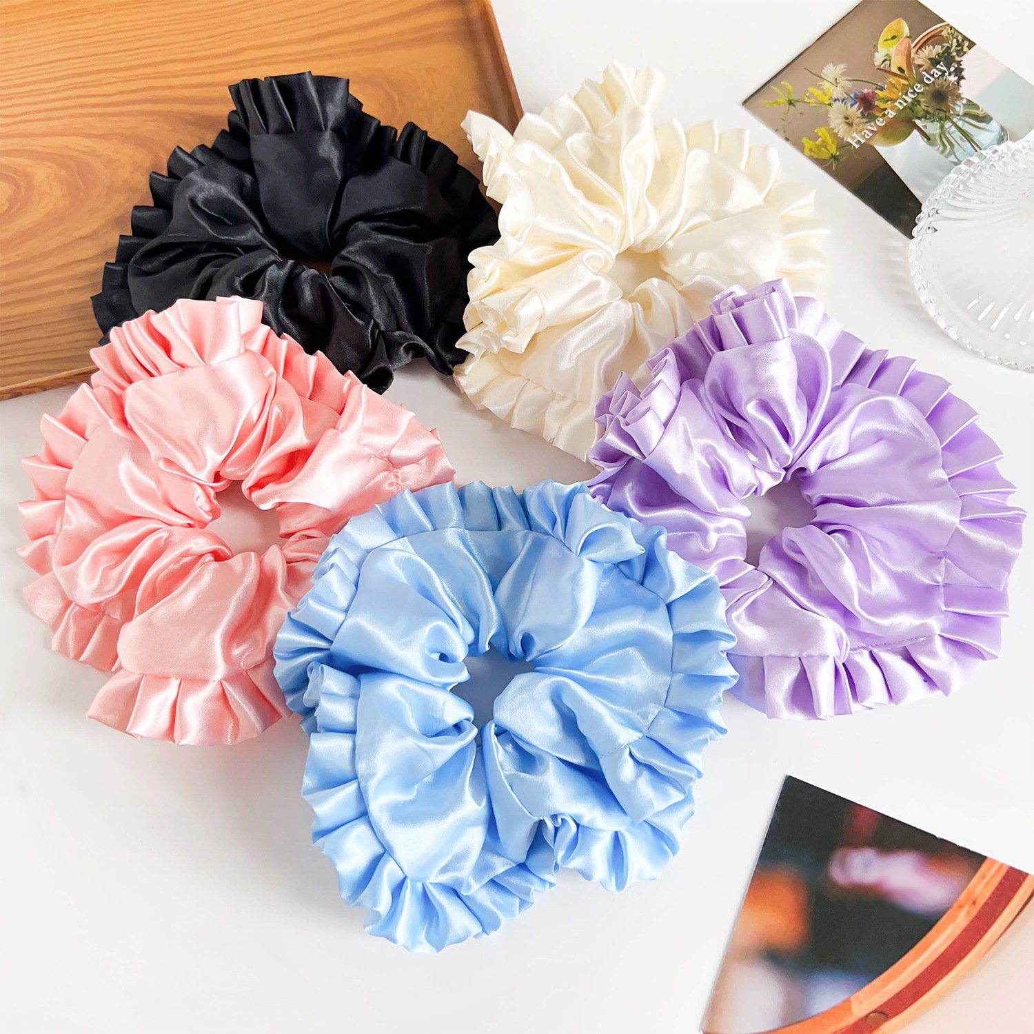 Satin Scrunchies Softer Than Silk Hair Ties and Ponytail Holders for Women and Girls No Damage