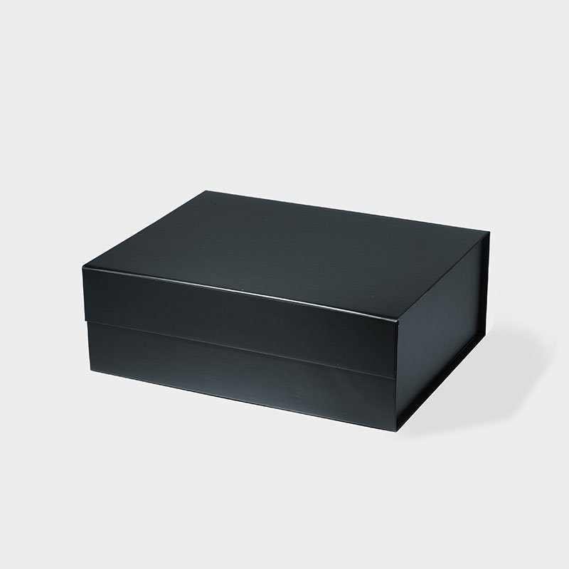 Wholesale ribbon tie style common packaging black magnetic close gift box for dress