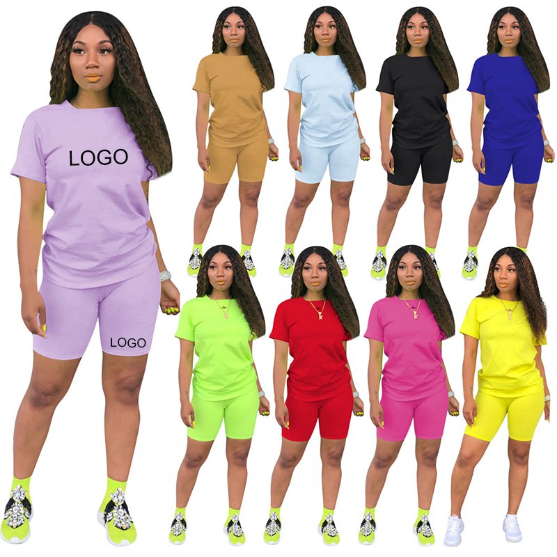 Outfits Tshirt and Shorts Set Short Sleeve Letter Printing Biker Shorts for Women Mommy and Me Two Piece Casual Above Knee