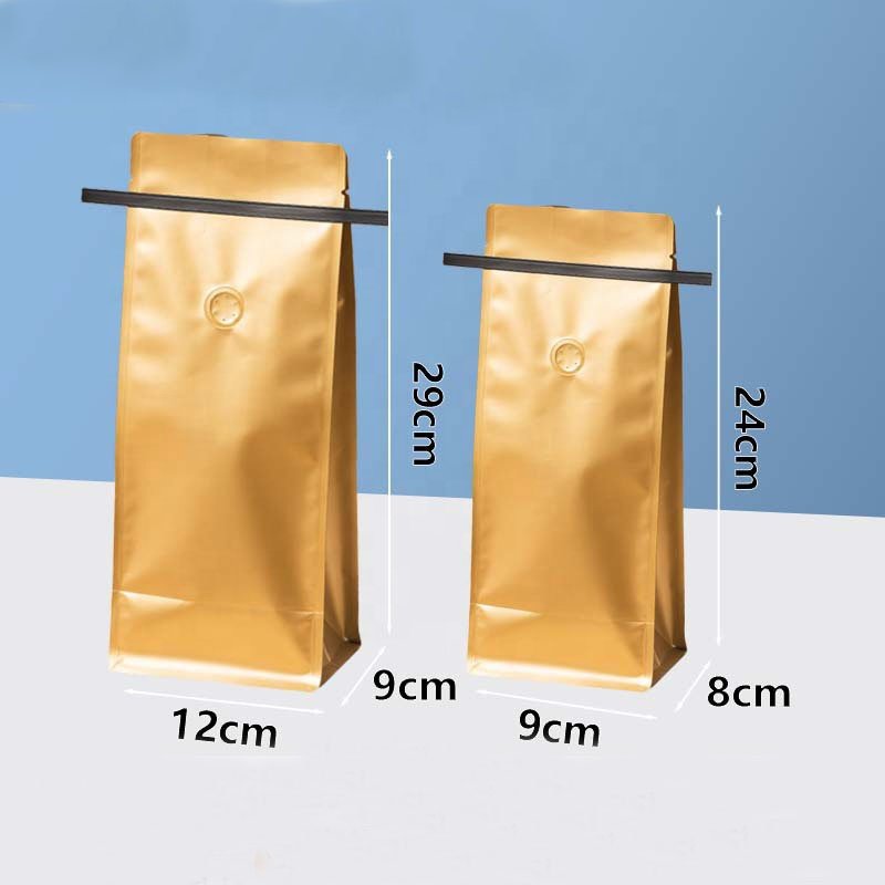 Tin Tie Flat Bottom Pouch Custom Reusable Biodegradable Empty Coffee Bags Tea Packaging