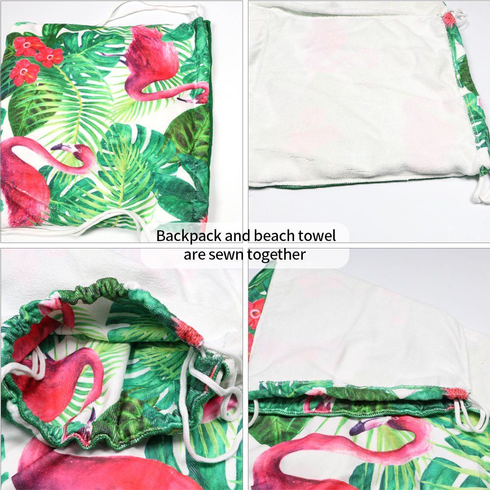 2 In 1 Multifunction Summer Quick Dry Bath Towels Hand tie-dye Summer Microfiber Printed Beach Towel with Tote Bag