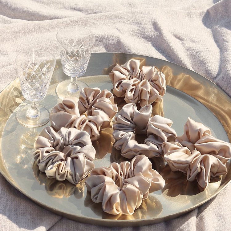 Mulberry Elastic Silk Ponytail Holders Satin Scrunchies big silk hair accessories silk scrunchies with box