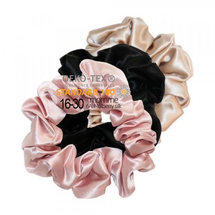 Mulberry Elastic Silk Ponytail Holders Satin Scrunchies big silk hair accessories silk scrunchies with box